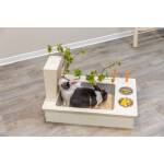 Trixie Voederstation Met Voerbak / Waterbak / Hooiruif Hout Naturel - Afbeelding 4