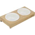 Trixie Voerbak Waterbak-Set Keramiek / Bamboe - Afbeelding 1